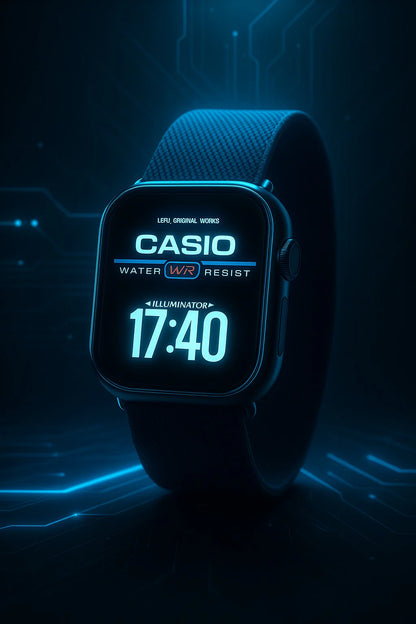 Casio LED Digital Watch with Nylon Straps– Water Resistant + 2 free Straps