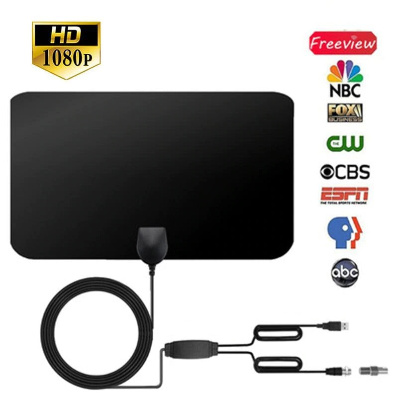 HD TV DTV Box Digital TV Antenna 50 Mile Booster HD/Indoor Antenna