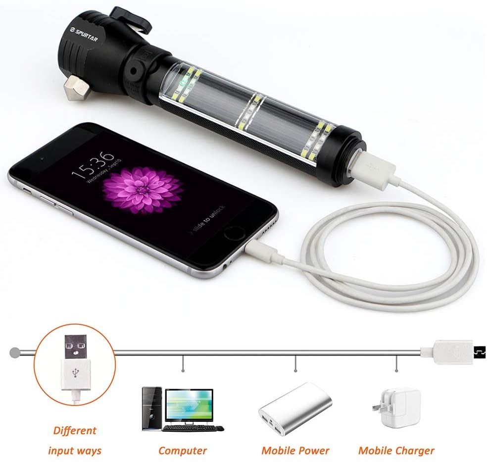 USB Rechargeable Solar LED Torch